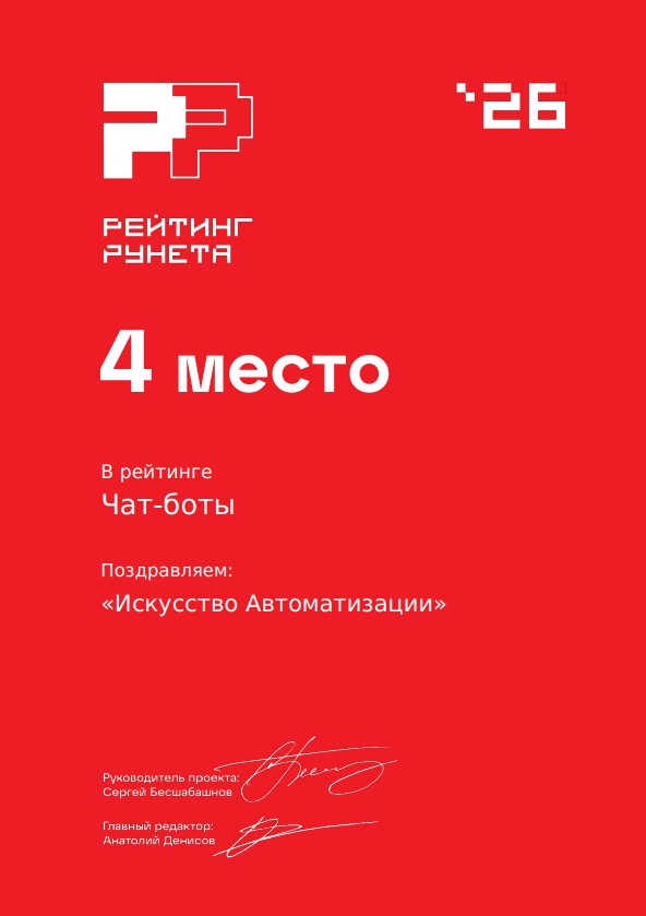 Рейтинг Рунета боткреаторс 4 место